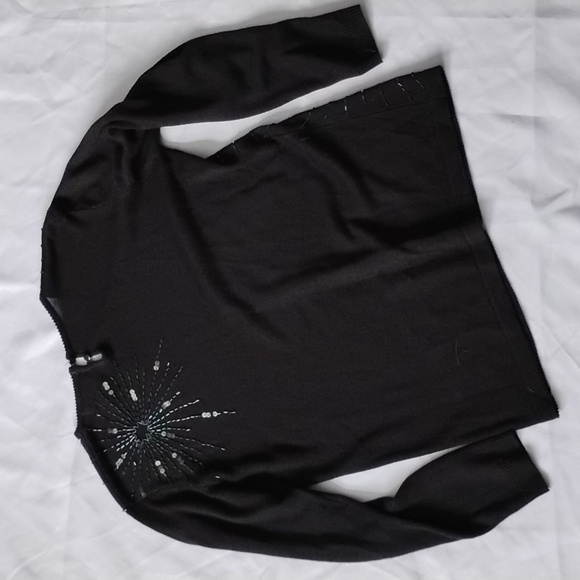 Vintage Beaded Terazzo Size Small Sweater Beads Sequins 90s 80s - Picture 8 of 9